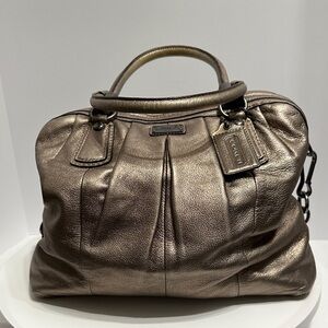 Coach Kristin Metallic Leather Satchel Bag
